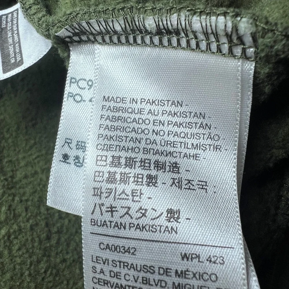Levis Mens Size XL Green Sweatshirt Relaxed Fit Crew Neck Fleece Pullover Comfy‎